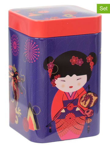 Eigenart 2er-Set: Teedosen "Sweet Little Geisha" in Dunkelblau/ Grün - 100 g