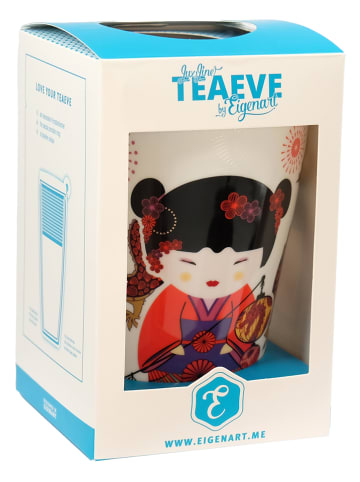 Eigenart Theekop Theekop "Teaeve - Sweet Little Geisha" wit/rood/zwart - 350 ml