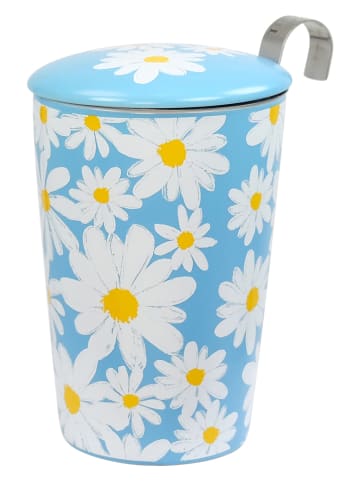 Eigenart Teetasse "Teaeve - Daisy" in Hellblau/ Weiß/ Gelb  - 350 ml