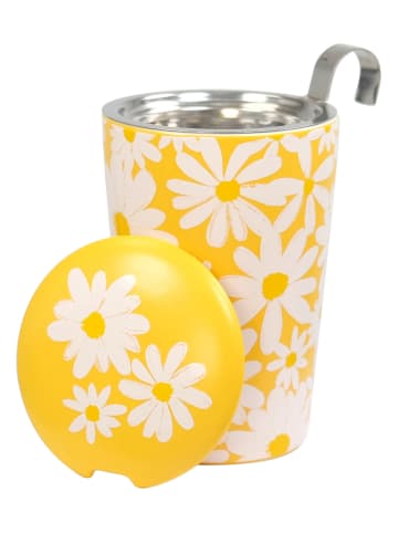 Eigenart Kubek "Teaeve - Daisy" w kolorze biało-żółtym do herbaty - 350 ml