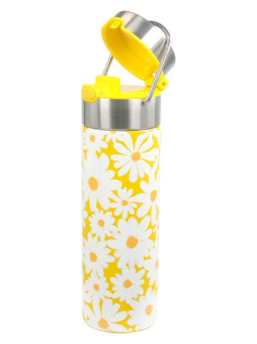 Eigenart Roestvrijstalen theefles "Leeza - Daisy" geel/wit - 500 ml