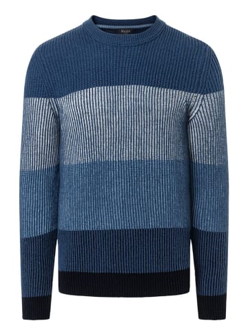 Maerz Muenchen Wollpullover in Dunkelblau/ Blau