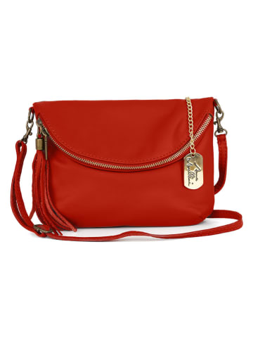 Anna Morellini Leren schoudertas "Alice" rood - (B)22 x (H)2 x (D)18 cm