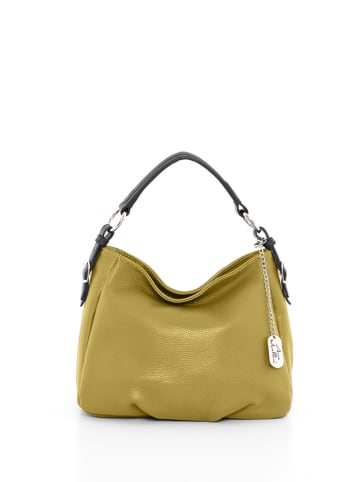 Anna Morellini Leren schoudertas "Noemi 1" in Olive - (B)30.5 x (H)26 x (D)9 cm