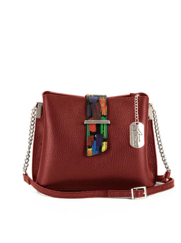 Anna Morellini Leren schoudertas "Ciosa" rood - (B)22 x (H)17 x (D)10 cm