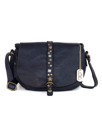 Anna Morellini Leren schoudertas "Luigia" donkerblauw - (B)23 x (H)19 x (D)9 cm
