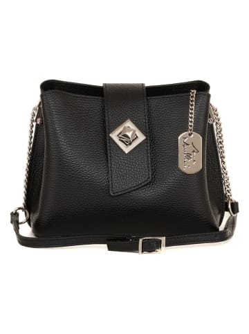 Anna Morellini Leren schoudertas zwart - (B)22 x (H)19 x (D)10 cm