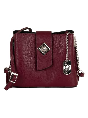 Anna Morellini Leren schoudertas "Elianna" bordeaux - (B)22 x (H)19 x (D)10 cm
