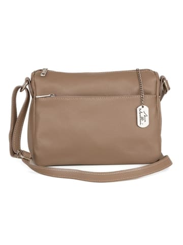 Anna Morellini Leren schoudertas "Orlanda" taupe - (B)29 x (H)23 x (D)12 cm