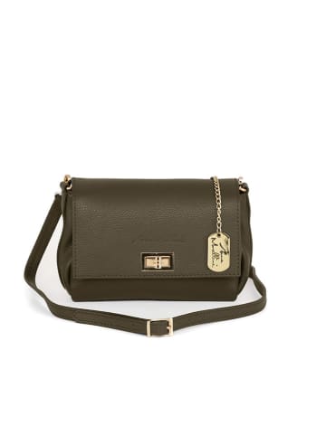 Anna Morellini Leren schoudertas "Matalia" kaki - (B)22 x (H)17 x (D)9 cm