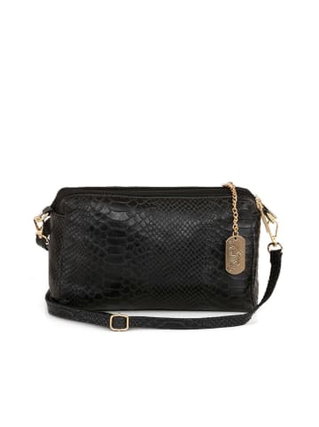 Anna Morellini Leren schoudertas "Luigina" zwart - (B)25 x (H)16 x (D)7 cm