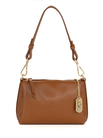 Anna Morellini Leren schoudertas "Scilla" lichtbruin - (B)30 x (H)15 x (D)11 cm