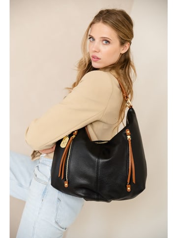 Anna Morellini Leder-Shopper in Schwarz - (B)43 x (H)39 x (T)10 cm