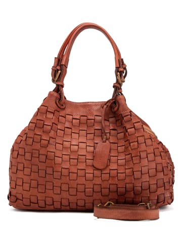 Melina C Skórzana torebka "Goriza" w kolorze brązowym - 38 x 28 x 16 cm