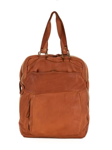 Melina C Leren rugzak "Frugarolo" camel - (B)30 x (H)37 x (D)11 cm