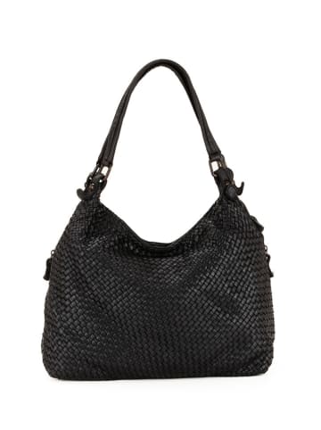 Melina C Skórzana torebka "Lomellina" w kolorze czarnym - 34 x 29 x 13 cm