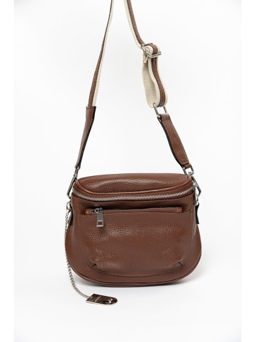 Lucca Baldi Leder-Umhängetasche "Favara" in Braun - (B)24 x (H)19 x (T)7 cm