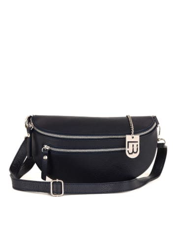 Lucca Baldi Leder-Gürteltasche "Burano" in Dunkelblau - (B)30 x (H)19 x (T)2 cm