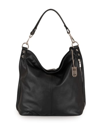 Lucca Baldi Leder-Schultertasche "Bolzano" in Schwarz - (B)45 x (H)40 x (T)15 cm
