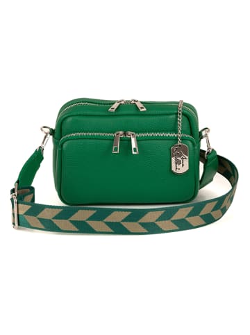 Anna Morellini Leren schoudertas "Erminia" groen - (B)22 x (H)17 x (D)9 cm