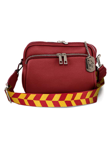 Anna Morellini Leder-Umhängetasche "Erminia" in Rot - (B)22 x (H)17 x (T)9 cm