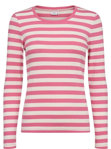 NÜMPH Koszulka w kolorze jasnoróżowo-kremowym