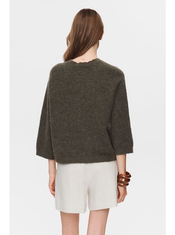 NÜMPH Sweter "Riette" w kolorze ciemnozielonym