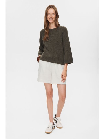 NÜMPH Sweter "Riette" w kolorze ciemnozielonym