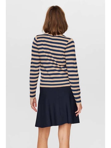 NÜMPH Sweter w kolorze beżowo-czarnym