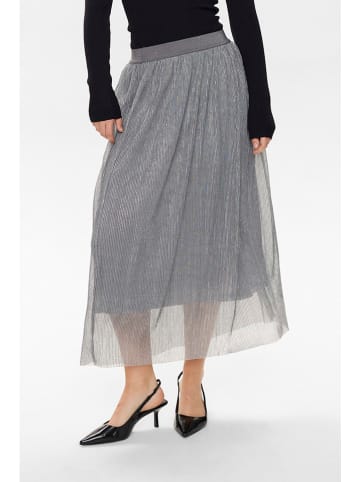 NÜMPH Spódnica w kolorze srebrnym