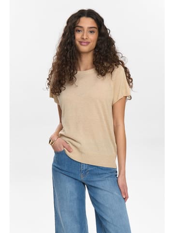 NÜMPH Strickshirt in Beige/ Gold