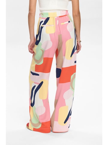 NÜMPH Lniane spodnie "Nuulrika" ze wzorem