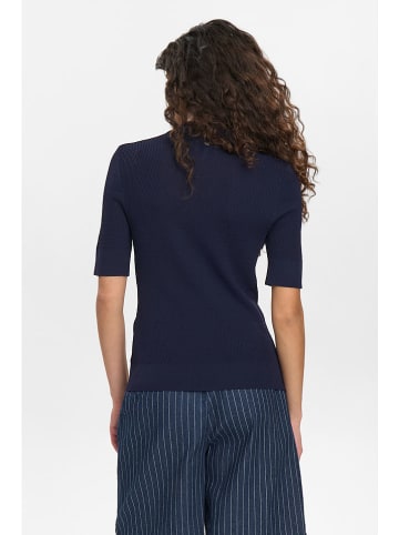 NÜMPH Koszulka polo "Nucilia" w kolorze granatowym