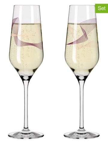 RITZENHOFF 2er-Set: Champagnergläser "Kristallwind" in Bordeaux/ Rosa - 250 ml