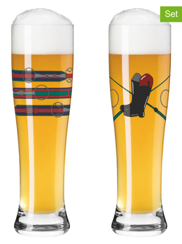 RITZENHOFF 2er-Set: Weizenbiergläser "Reitgold" in Schwarz - 500 ml