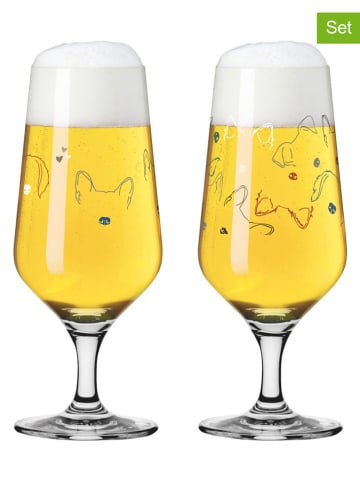 RITZENHOFF Kufle (2 szt.) "Petfluencer" w kolorze czarno-czerwonym - 330 ml