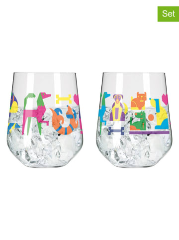 RITZENHOFF 2er-Set: Gingläser ''Petfluencer'' in Bunt - 700 ml
