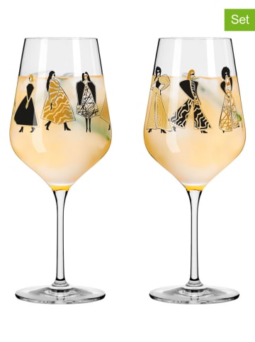 RITZENHOFF 2er-Set: Rotweingläser "Online Fashion" in Schwarz/ Hellbraun - 500 ml 