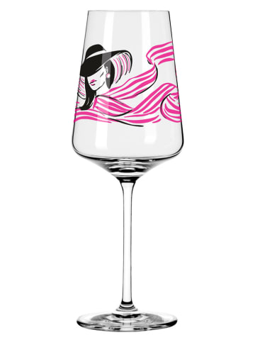 RITZENHOFF 2-delige set: wittewijnglazen "Online Fashion" lichtblauw/roze - 500 ml