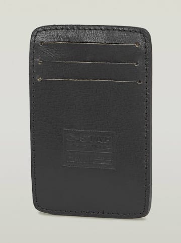 G-Star Leder-Kartenetui in Schwarz