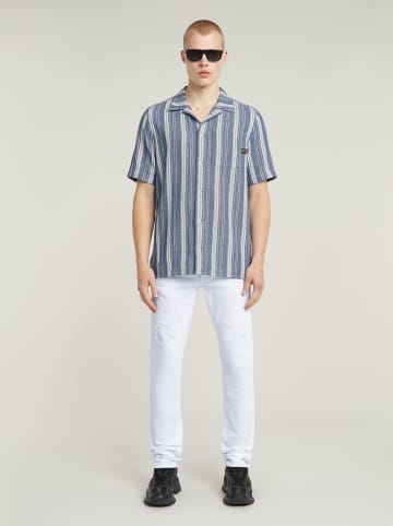 G-Star Hemd in Blau/ Creme