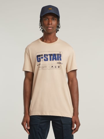 G-Star Shirt in Beige/ Dunkelblau