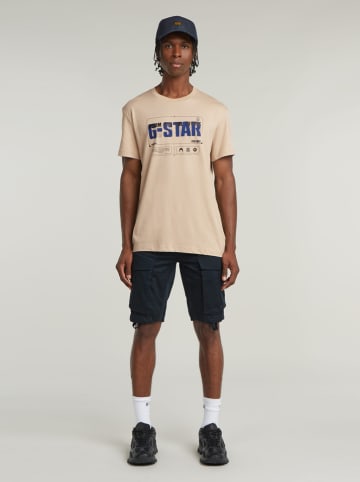 G-Star Koszulka w kolorze beżowo-granatowym