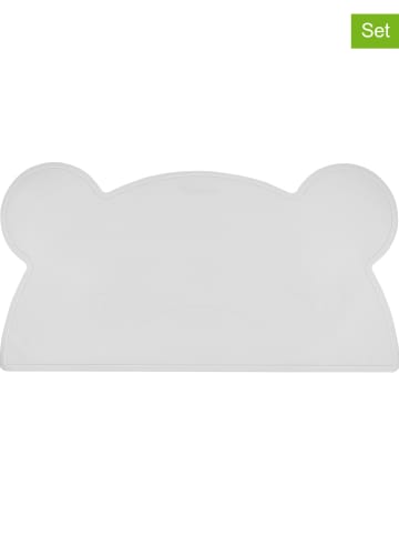 Kindsgut 2-delige set: placemats "Beer" lichtgrijs - (L)43 x (B)25 cm