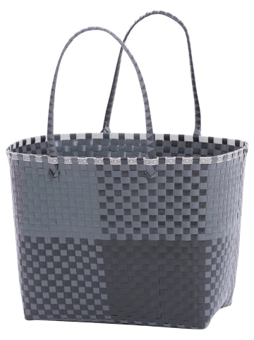 Overbeck and Friends Shopper "Ines" in Grau/ Schwarz - (B)43 x (H)32 x (T)35 cm