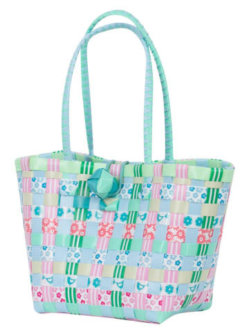 Overbeck and Friends Henkeltasche ''Viola'' in Hellblau/ Grün/ Rosa - (B)19 x (H)13 x (T)11 cm