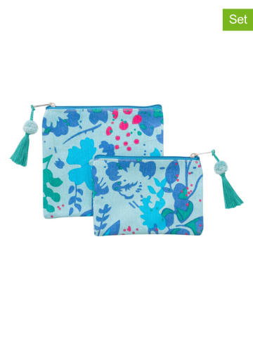 Overbeck and Friends Kosmetyczki (2 szt.) "Viola" w kolorze niebieskim