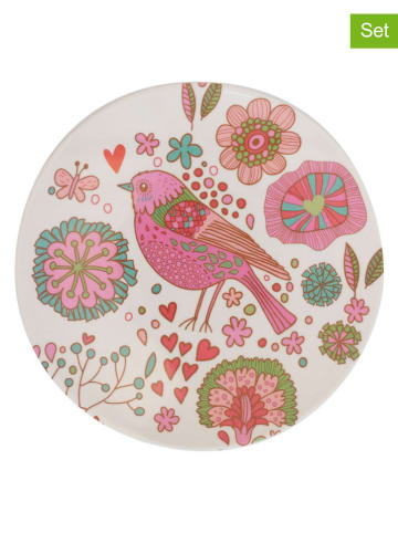 Overbeck and Friends 2er-Set: Brotteller ''Merle'' in Rosa/ Beige - Ø 15 cm