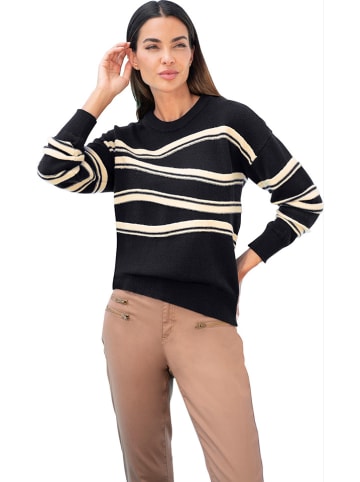 Heine Pullover in Schwarz/ Beige