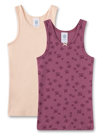 Sanetta 2-delige set: hemdjes beige/paars